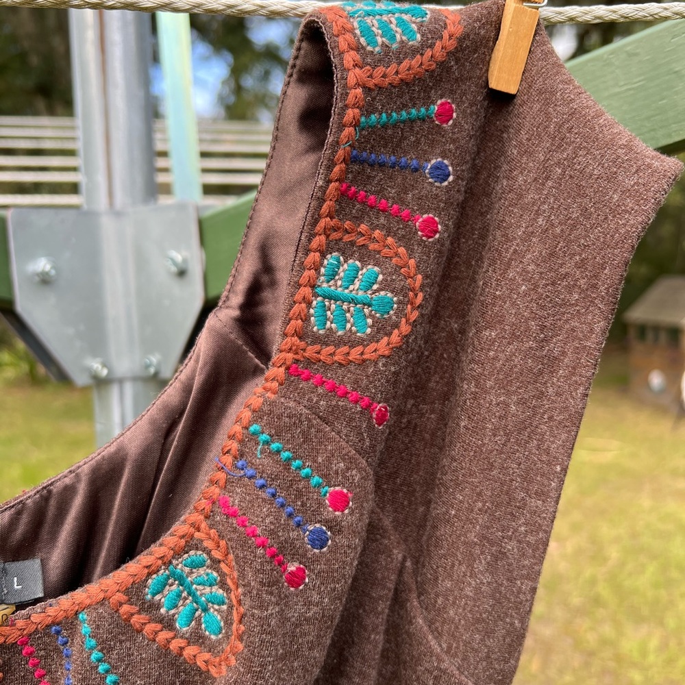 Theme wool blend, embroidered dress size M - Picture 3 of 5